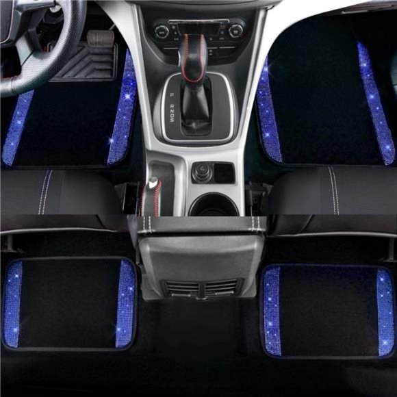 Bling Rhinestones Diamond Universal Waterproof Car Floor Mat,Crystal Sparkling - Picture 2 of 6